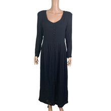 Load image into Gallery viewer, SHE Dress Maxi Womens Small Black Button Front Long Sleeves Pockets