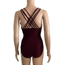 Load image into Gallery viewer, Merona Swimsuit Womens Small One Piece Plum Shirred Strappy Back