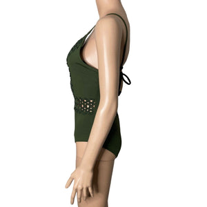 Anthropologie Becca Siren One Piece Swimsuit Womens Size Medium Green