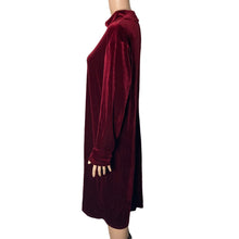 Load image into Gallery viewer, Kathie Lee Collection Dress Womens Size XL Burgundy Velour Pullover Mock Neck