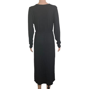 Soncy Maxi Dress Womens XL Black Flair Surplice Stretch