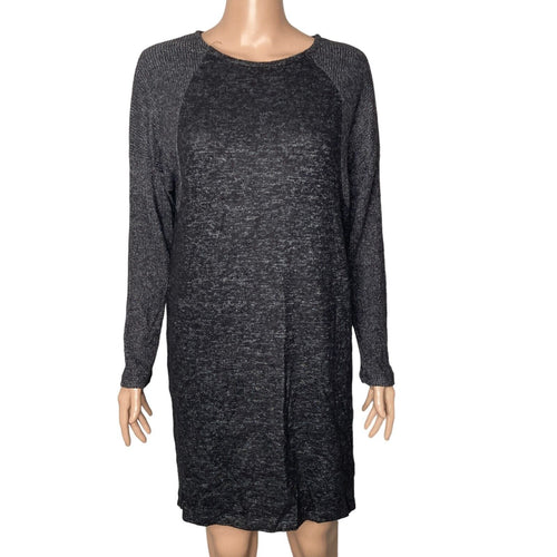 Bobeau Sweater Dress Womens Medium Black Marbled Stretch New