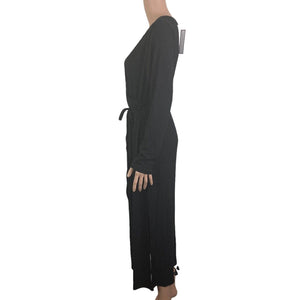 Soncy Maxi Dress Womens XL Black Flair Surplice Stretch