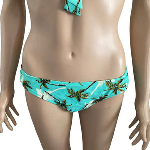 Eidon Bikini Womens XL Palm Tree Tropical Green Yellow Summer Beach Swimming