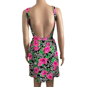 Vintage Catalina Swimsuit and Skirt Womens Size 10 Pink Floral