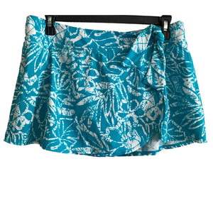 South Point Swim Skirt Womens 12 Blue White Abstract Pattern Stretch