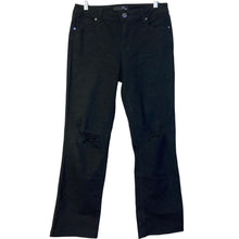 Load image into Gallery viewer, 1822 Denim Jeans Womens Size 29 Black Dark Wash Stretch Raw Hem High Rise