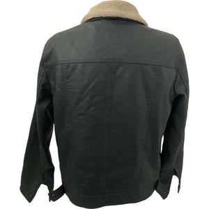 Vintage Levis Jacket Faux Leather Fleece Collar Mens Size Medium Trucker style