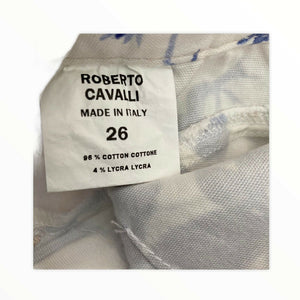 Robert Cavali Designer Purple White Floral Womens Bermuda Shorts Size 26 New