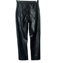 Load image into Gallery viewer, Abercrombie &amp; Fitch 90s Straight Faux Leather Pants 27/4 Black Ultra High Rise
