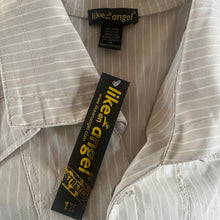 Load image into Gallery viewer, Like an Angel Jacket Womens Size 1X Beige White Stripped Linen Blend New