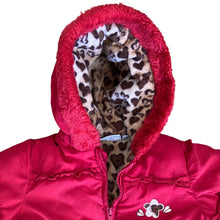 Load image into Gallery viewer, Bon BeBe Jacket Toddler Girls 2T Coat Red Leopard Lining Full Zip