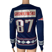 Load image into Gallery viewer, New England Patriots Christmas Sweater Womens Small Gronkowski #87 Bling New