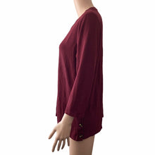 Load image into Gallery viewer, Bobeau Shirt Womens Size L Burgundy Red Button Accent Lightweight Knit