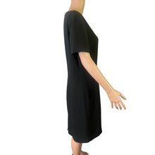 Load image into Gallery viewer, Vintage 90s Kasper ASL Dress Womens 12 Black Sheath Short Sleeve Career