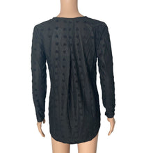 Load image into Gallery viewer, Bobeau Tunic Top Womens XS Tonal Flocked Black Hearts