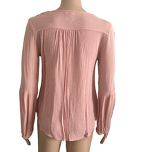 Load image into Gallery viewer, Knox Rose Tunic Top Womens XS Pink Embroidered Tassel Tie V-Neck Bell Sleeve