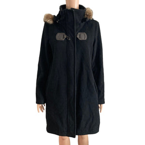 Pendleton St. Marie Wool Coat Womens Size Medium Fur Hood Trim