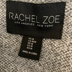 Rachel Zoe Coat Womens Medium Wool Blend White thin Black Striped