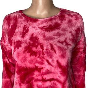 Baea Velour Shirt Womens XS Velour Pink Tie Dye