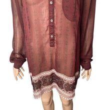 Load image into Gallery viewer, Knox Rose Blouse Womens XL Semi Sheer Burgundy Pullover Lightweight