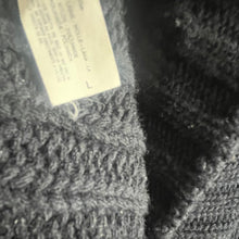 Load image into Gallery viewer, Vintage Benetton Sweater Womens Large Black Cable Knit Full Zip Wool Blend Italy