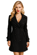 Load image into Gallery viewer, Cole Haan Coat Womens 8 Wool Cashmere Blend Black Trench