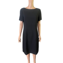 Load image into Gallery viewer, Vintage 90s Kasper ASL Dress Womens 12 Black Sheath Short Sleeve Career