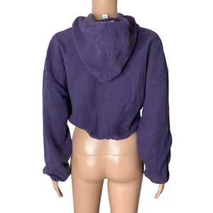 Topshop Hoodie Womens 4-6 Fleece Purple Cropped New