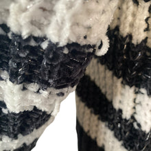 Load image into Gallery viewer, FOREVER 21 Hooded Sweater Womens Juniors 13/14 Black White Striped New