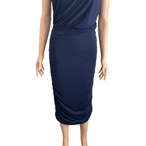 Love X Design Dress Womens XL One Shoulder Navy Blue Body Con