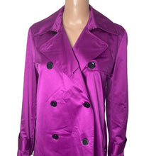 Load image into Gallery viewer, Lauren Ralph Lauren Trench Coat Womens Medium Purple Satin Feel