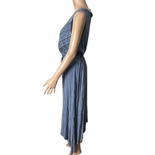 Load image into Gallery viewer, Knox Rose Womens M Blue Chambray Midi Dress Sleeveless Drawstring Handkerchief