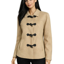 Load image into Gallery viewer, Talbots Camel Toggle Jacket Coat Tan Beige Women’s 10 Made in Italy