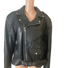 Load image into Gallery viewer, Vintage Y2K Wilsons Leather Motorcycle Biker Jacket XL Embossed Eagle Black