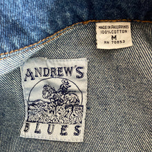 Load image into Gallery viewer, Vintage Andrew’s Blues Denim Jacket Womens M Pearl Embellished Western Jean Trucker