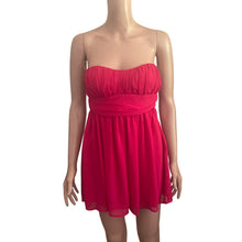 Load image into Gallery viewer, Y2K Twenty One Mini Dress Womens Small Pink Strapless Chiffon Empire Waist Party