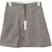 Load image into Gallery viewer, Capulet Skirt Womens S Genuine Suede Leather Mini Lilac Front Zip O Ring NWT