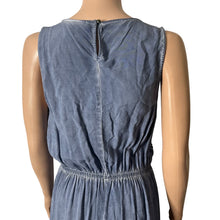Load image into Gallery viewer, Knox Rose Womens M Blue Chambray Midi Dress Sleeveless Drawstring Handkerchief