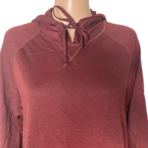 Public Opinion Sweatshirt Hooded Mens Large Burgundy Lightweight Pullover New