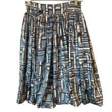 Load image into Gallery viewer, Jeremy Scott Bubble Skirt Womens Small Blue Pipe Print Novelty Graphic Y2K