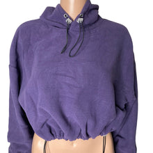 Load image into Gallery viewer, Topshop Hoodie Womens 4-6 Fleece Purple Cropped New