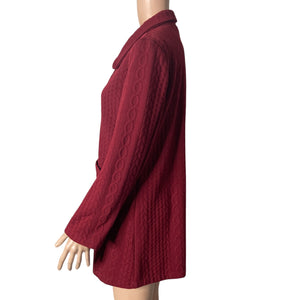 Jon & Anna Sweater Coat Womens Medium Maroon Red Long Cardigan Jacket