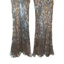 Load image into Gallery viewer, Club L London Silver Sequin Flare Pants Womens US 2 Hi Rise Party Festival Glam