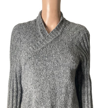 Load image into Gallery viewer, Ruby Moon Draped Sweater Womens XL Wool Blend Chunky Knit Gray Open Front