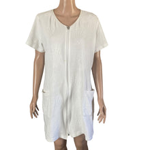 Load image into Gallery viewer, Mystic Sun Dress Swim Cover Up Womens Large White Full Zip Sea Shells