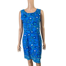 Load image into Gallery viewer, Betsy Lauren Floral Dress Womens Size 5 Blue Sleeveless Sheath Knee Length