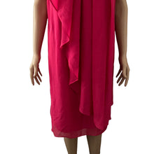 Load image into Gallery viewer, SLNY Dress Womens 18 Pink Chiffon Overlay Sleeveless Shift Cocktail Party Plus