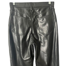 Load image into Gallery viewer, Abercrombie &amp; Fitch 90s Straight Faux Leather Pants 27/4 Black Ultra High Rise