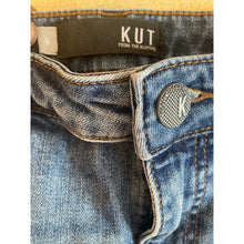 Load image into Gallery viewer, KUT From The Kloth Denim Skirt Womens 6 Blue Raw Hem Stretch Jean Mini